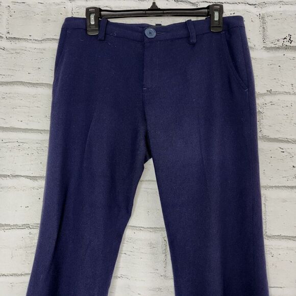 Marc Jacobs Navy Blue 100% Wool Wide Leg Dress Pant Trousers Lined Size 8 - Picture 5 of 10